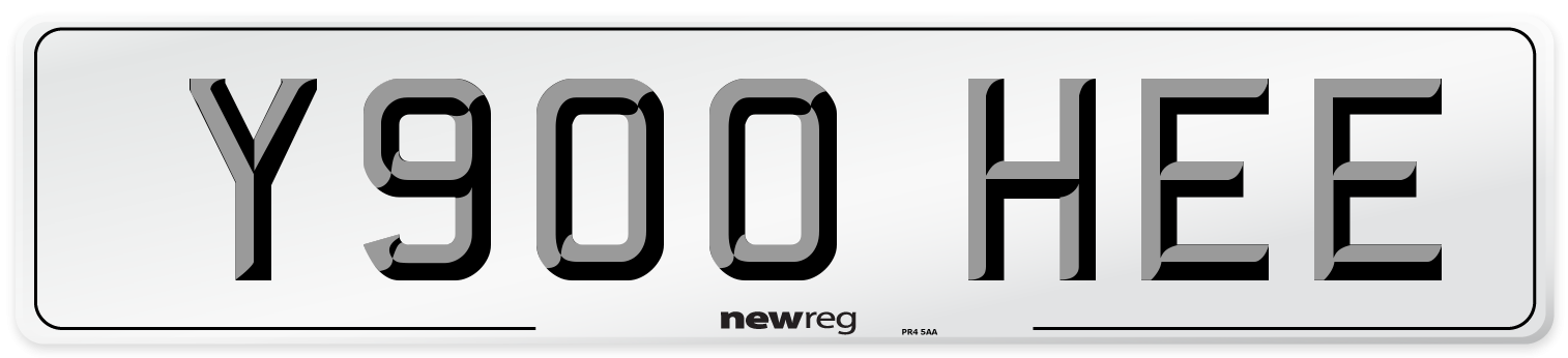 Y900 HEE Number Plate from New Reg
